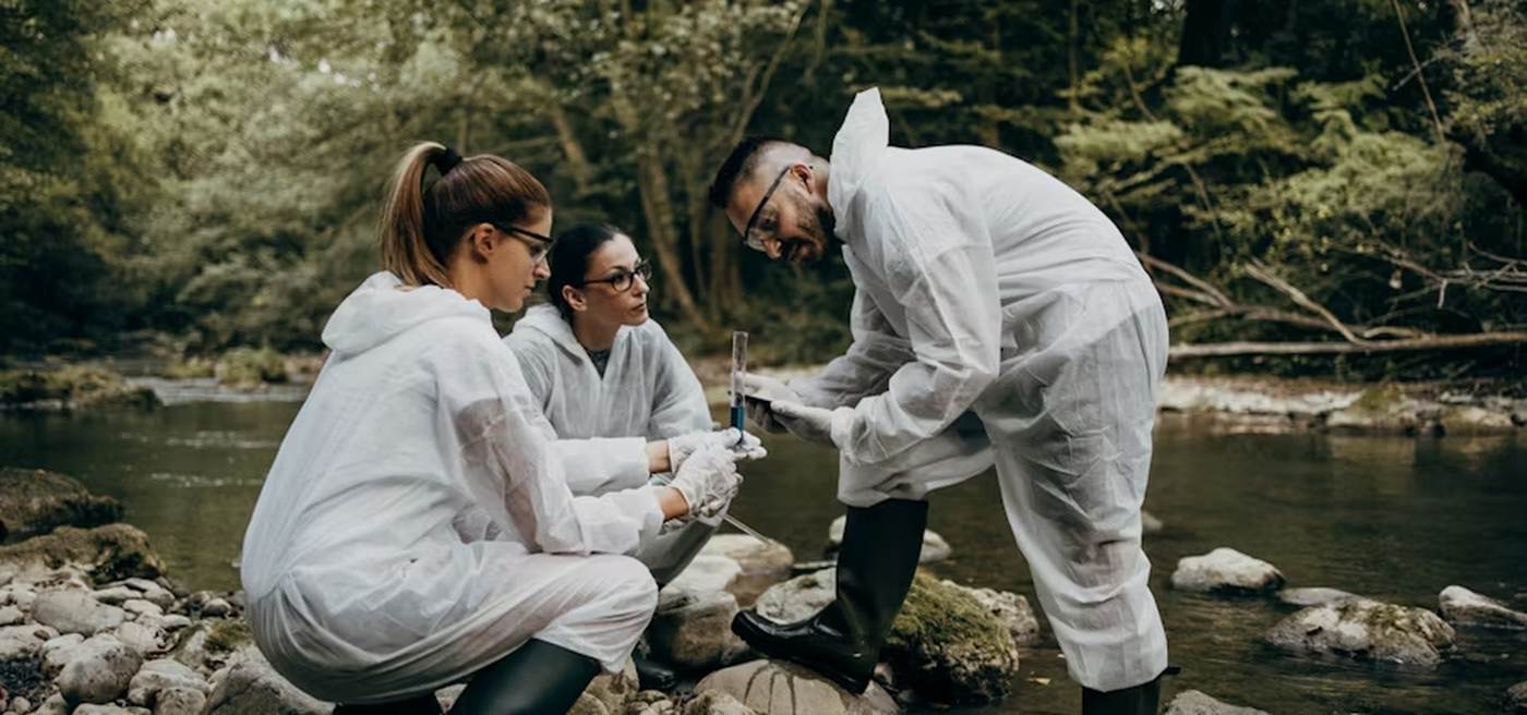 Environmental field sampling team in Puerto Rico